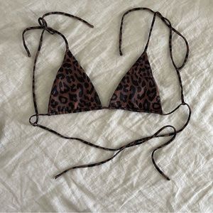 Tan+Lines leopard print bikini top